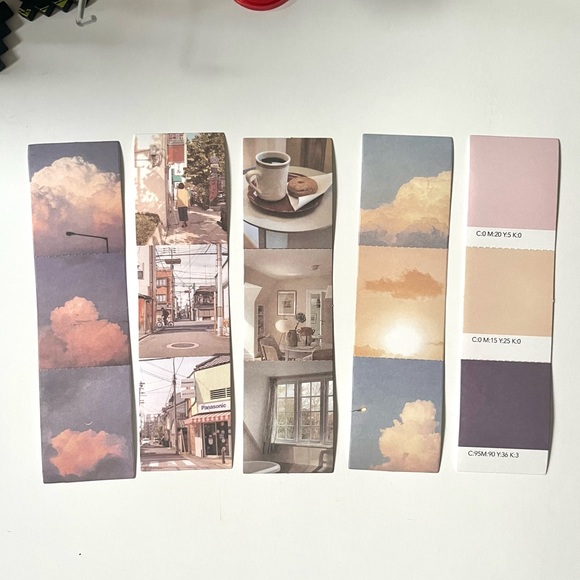 🏷️ aesthetic sunset clouds moon vintage foldable scrapbook card labels - Picture 3 of 13